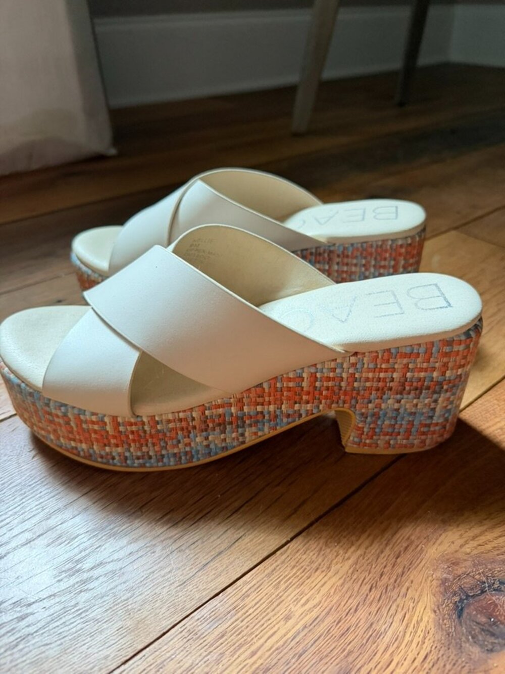 BEACH by Matisse Nellie Woven Platform Sandal Ivory Size 9